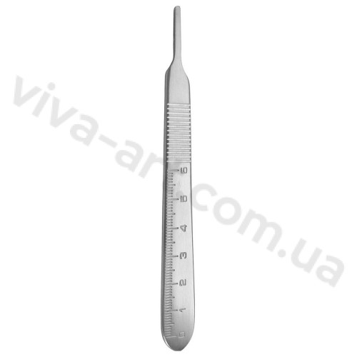 Ручка плоская для скальпеля с миллиметровой линейкой, стандарт No3, 125 мм, Medesy (Италия)